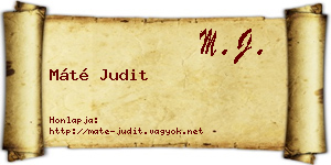 Máté Judit névjegykártya